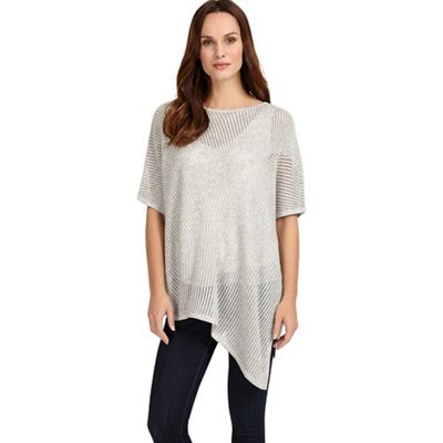 Silver agnese asymmetric knitted jumper